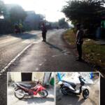 Lokasi kecelakaan maut di Talun pada Rabu pagi 22 Mei 2024. Inset dua sepeda motor yang bertabrakan. | Dok. Polres Blitar