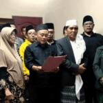 Kiai sepuh Blitar, KH Harun Syafi’i, mendeklarasikan dukungan kepada calon Bupati Blitar Muharram ‘Kelik’ Sulistiono di Ponpes Al Falah Desa Jeblog, Kecamatan Talun, Senin 24 Juni 2024