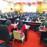 Suasana Rapat Paripurna Penyampaian Penjelasan Wali Kota Blitar terhadap RPJPD Tahun 2025-2045 di Graha Paripurna, Kompleks Gedung DPRD Kota Blitar, Kamis (20 Juni 2024).