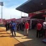 Tim asesmen melakukan peninjauan langsung ke Stadion Soepriadi, Sabtu (3 Agustus 2024)
